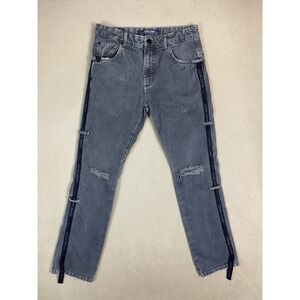 John John Jeans Mens 40/30 Black Wash Made In Heaven Straight Slim Mid Rise